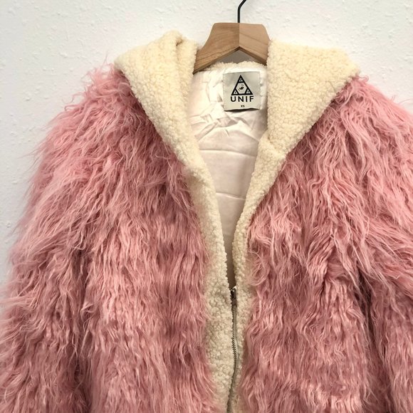 UNIF Gemma Pink Fur Jacket - Size XS - Picture 2 of 6